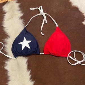 Texas Flag Bikini Triangle Top